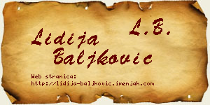 Lidija Baljković vizit kartica